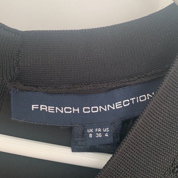 French Connection Black Body-Con Mini Dress Size 4 - Picture 5 of 13